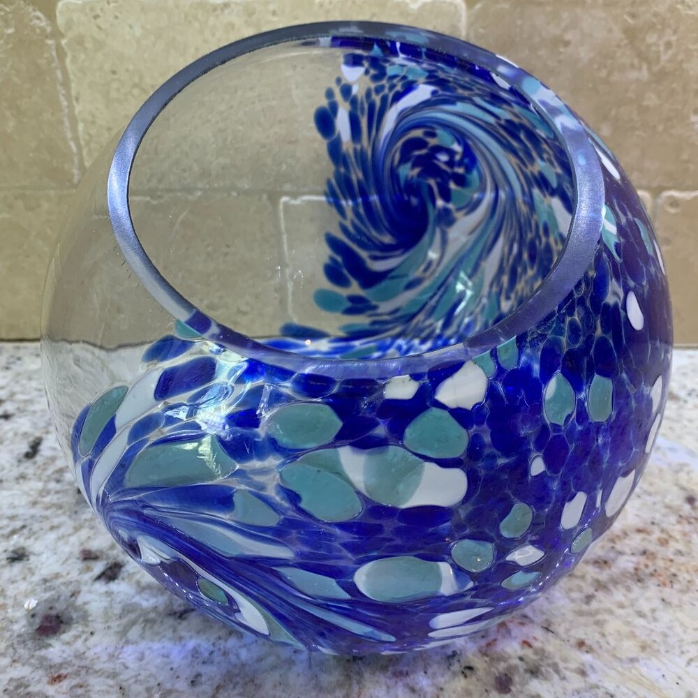 Art Glass Ocean Wave Bowl